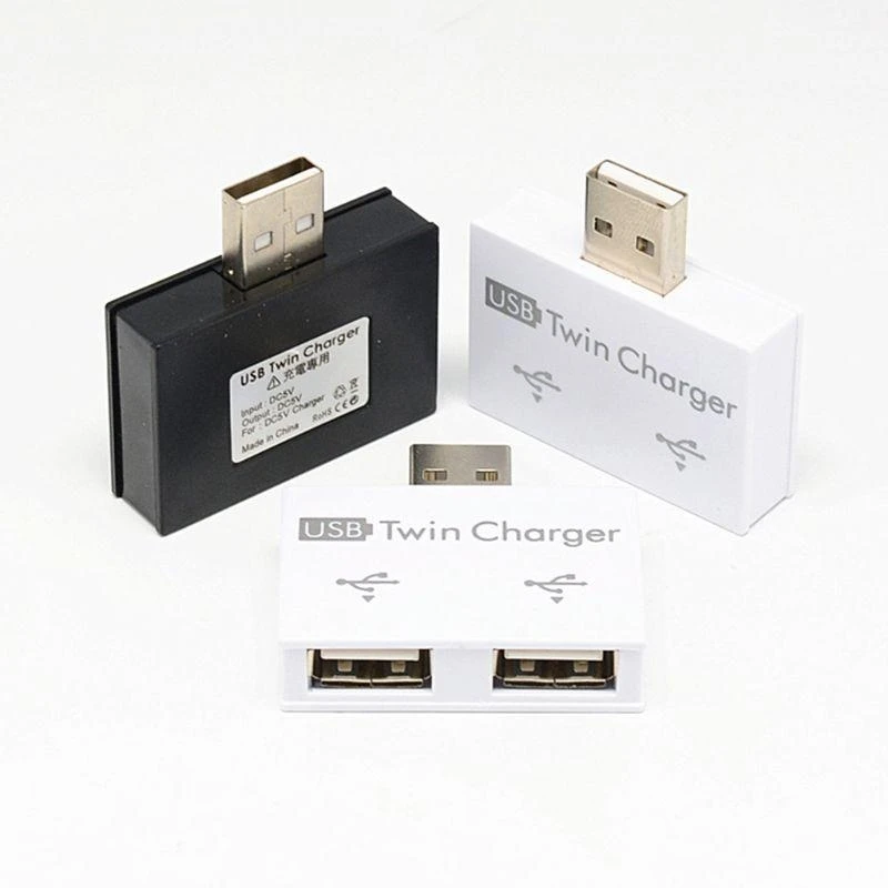 Adaptador USB HUB extensor Mini caja divisora 1 a 2 puertos USB 2,0 hembra de alta velocidad para PC portátil U lector de tarjetas de disco teclado de ratón