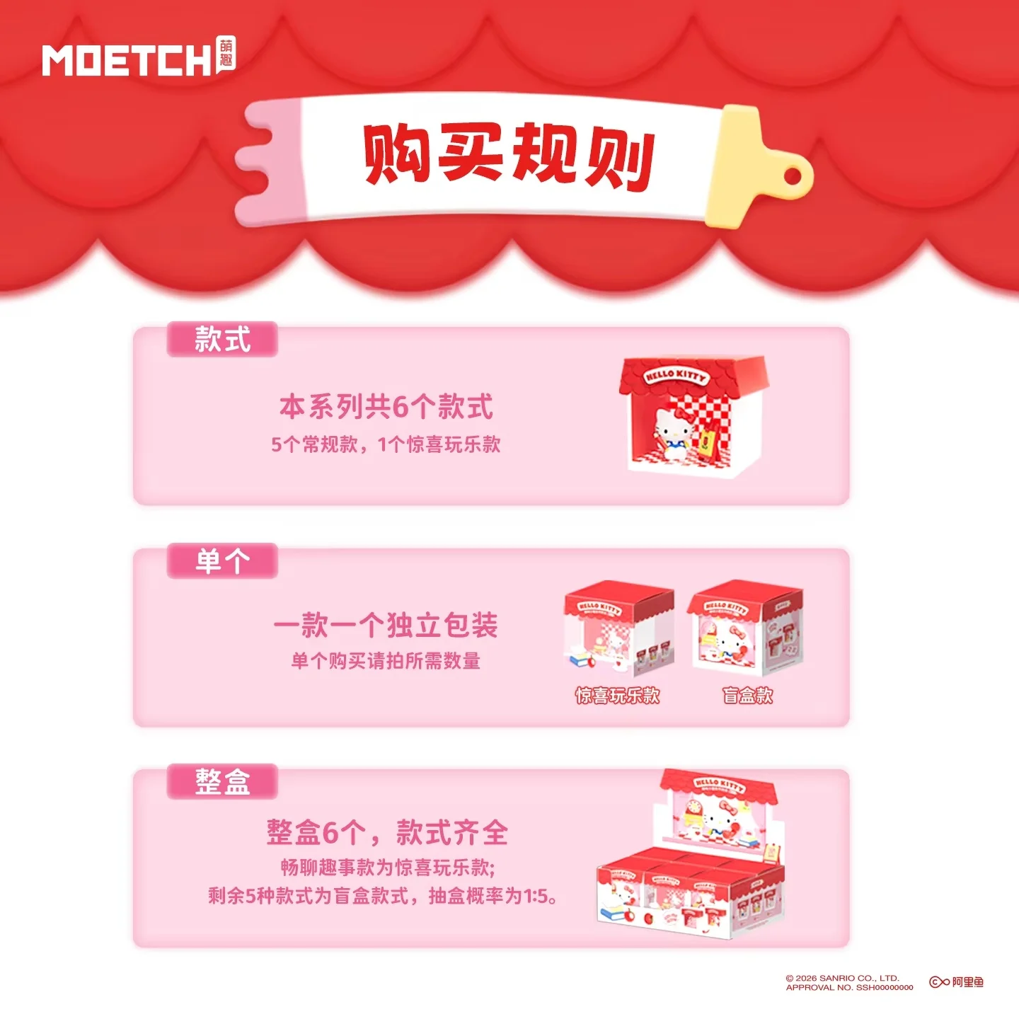 New Genuine Hellokitty Blind Box Trendy Collectible Toy Desktop Ornament Hellokitty Fun House Mini Box Mystery Box Gift Toy view 4