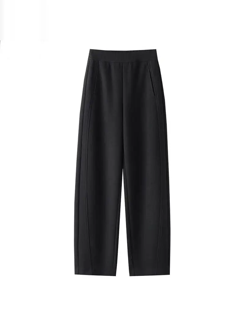 Pantaloni Invernali a Gamba Larga da Donna, Vita Alta, Taglio Dritto, Pantaloni in Maglia Caldi, Pantaloni a Zampa, Pantaloni a Banana