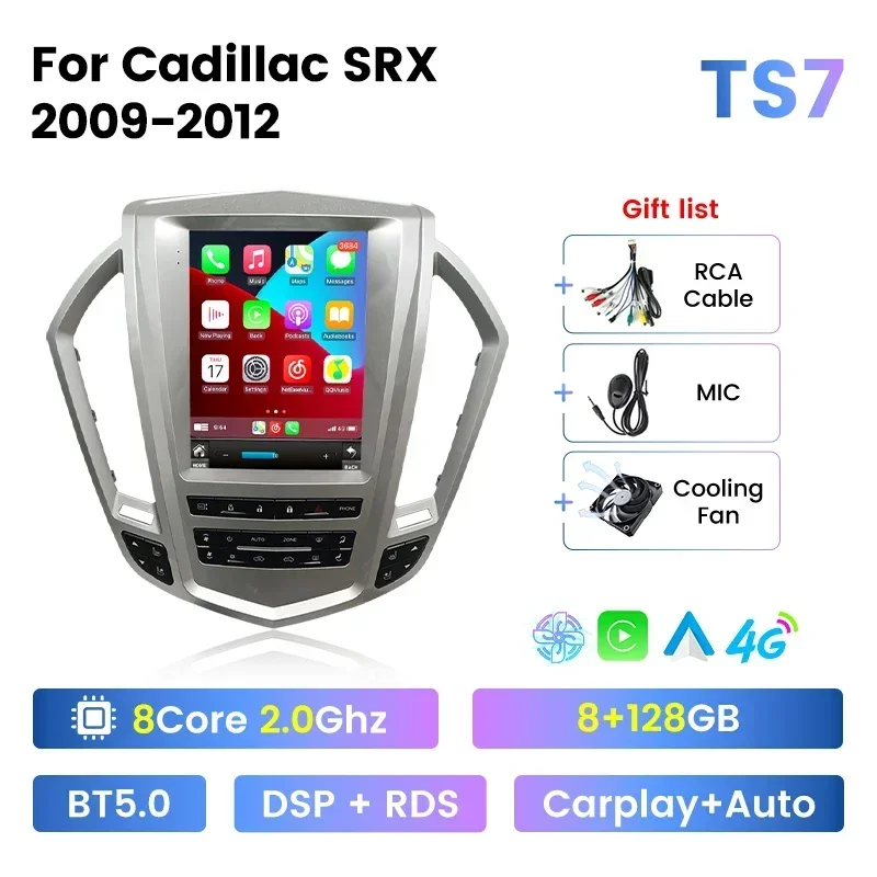 NaviFly Tesla Android System 1024*768 360 cámara de coche para Cadillac SRX 2009-2012 con 4G LTE Wifi