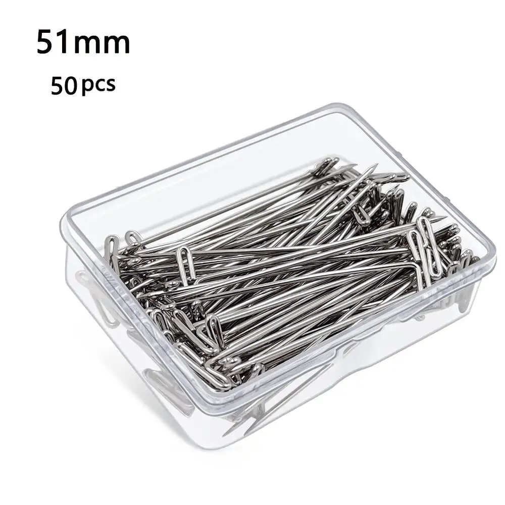 100pcs Long Silver T Pins for Wig Making & Display