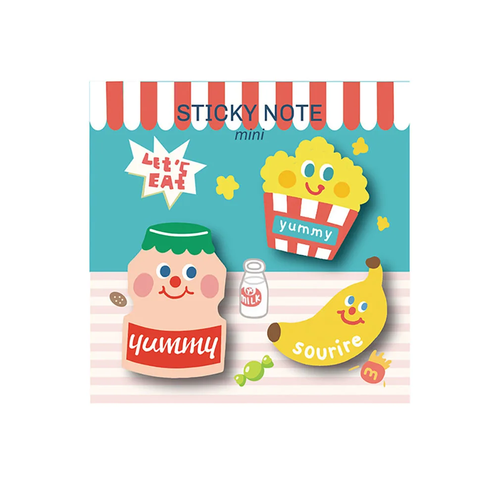 90 листов корейской версии комбинированных липких заметок разных форм N Times Posted, милый мультяшный материал, бумага