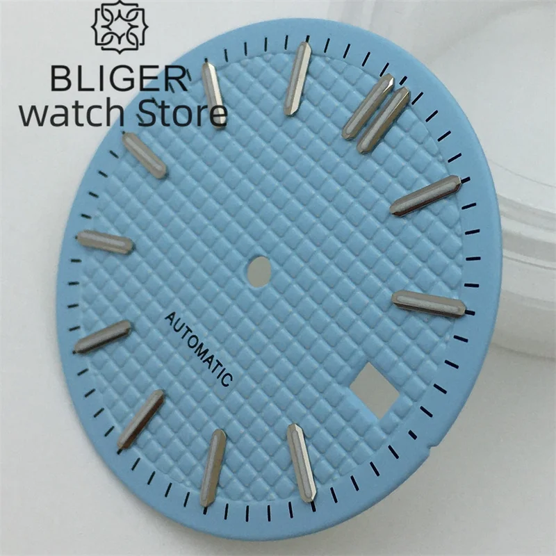 BLIGER 31mm Dial Sky Blue Black White Blue Grey Green Dial Green Luminous Suitable For NH35 NH36 Movement