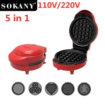 220 فولت 110 فولت الكهربائية الكعك الهراء صانع آلة 5 في 1 صغيرة غير عصا القلب البيض فقاعة كعكة الخبز محمصة عموم للمنزل الاطفال الخليج الولايات المتحدة