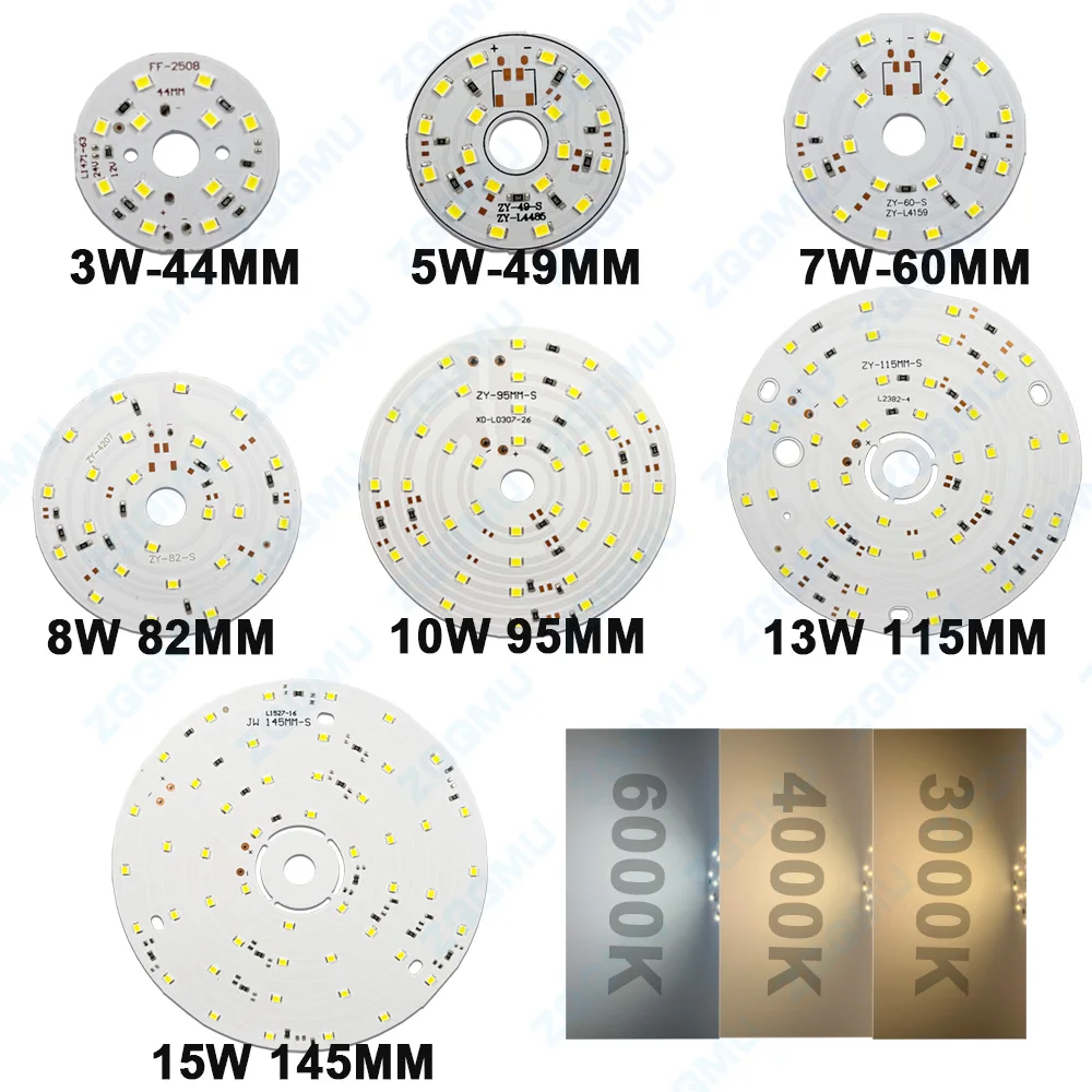 SMD 2835 LED Light Panel 12W 15W 18W 21W 12V 24V DC Light Source Board White Light Warm White Natural White Lamp Power Cord