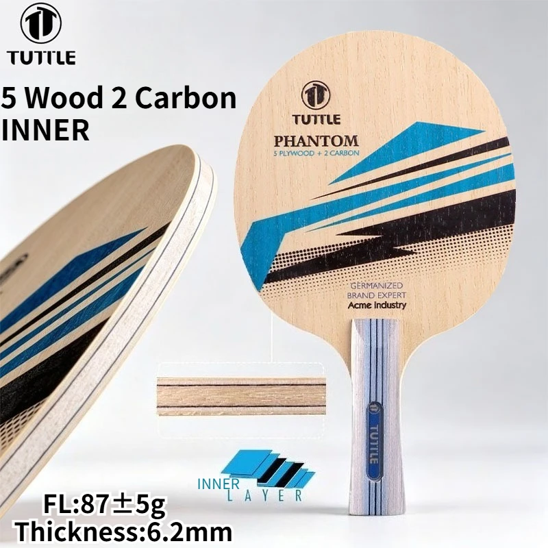 TUTTLE PHANTOM Table Tennis Blade 7Ply 5 Wood 2 Inner Carbon Professional PingPong Blade for Children Adult Training Competition