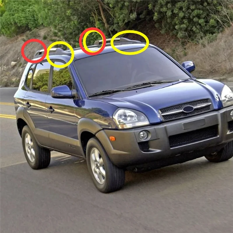 

A99F-8Pcs Cars Plastic Roof Rack Box Rail End Protecte Black Covers Shell Cap Car Accessory For Hyundai Tucson 2004-2008