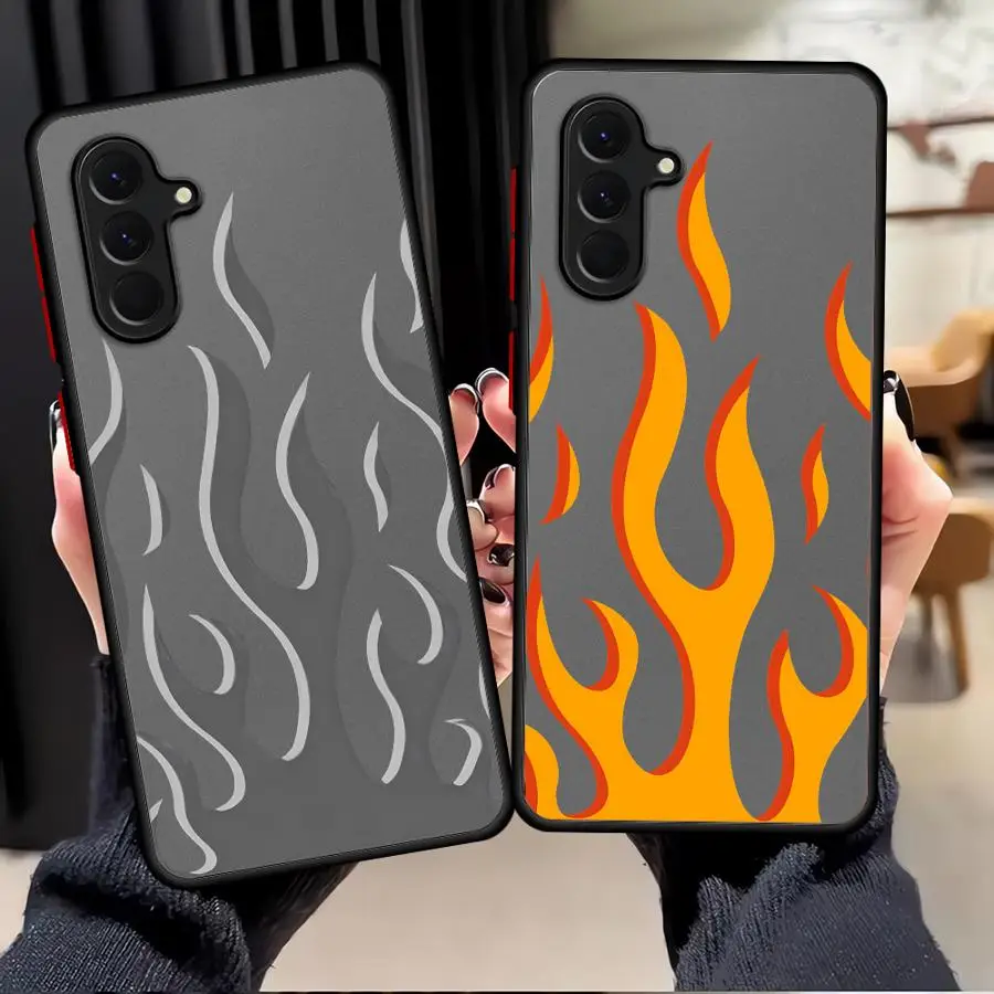 Case for Samsung Galaxy A73 A33 A17 A52 A14 A23 A34 A36 A54 A16 A15 A56 A55 A35 A52S A72 A53 Phone Cover Creative Fashion Flame