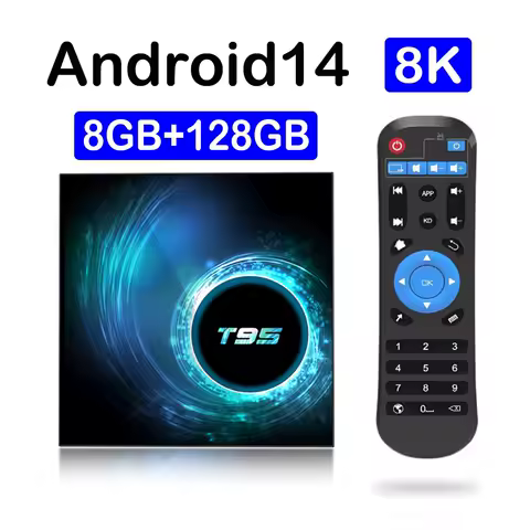ATV T95 Smart TV Box Android 14 8GB 128GB Bluetooth 5.4 Google Assistant Allwinner H313 8K Dual Wifi 5G Streaming Media Player