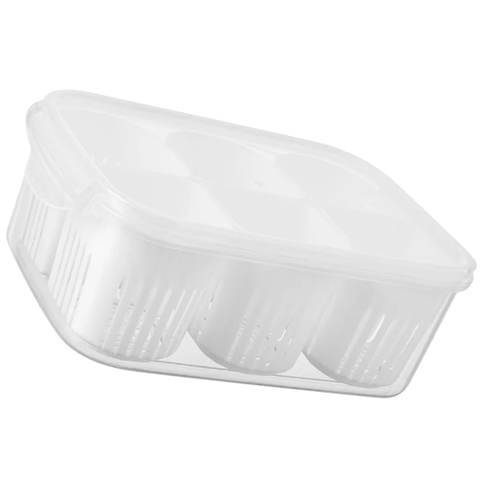 

Fridge Container 6 Compartments PP Material Kitchen Organizer Refrigerator Food Boxes Stackable Storage Case Storage Containers