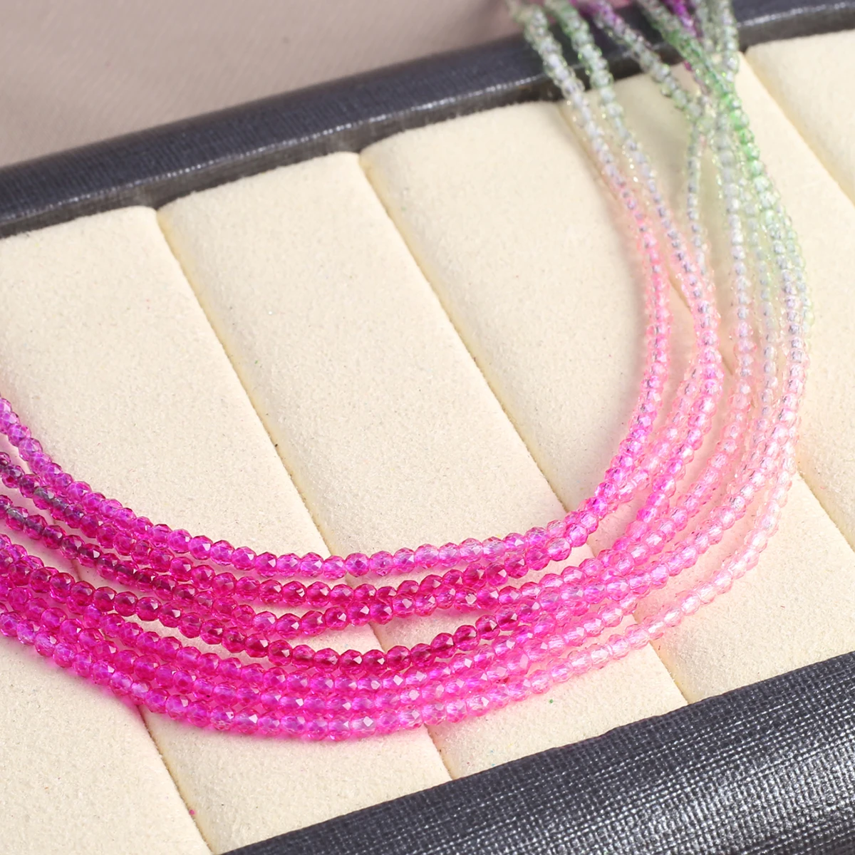 Faceted Natural Spinel Stone Beads Round Shape Section Beads for Jewelry Making DIY Bracelet Necklace Accessories Size 2/3mm