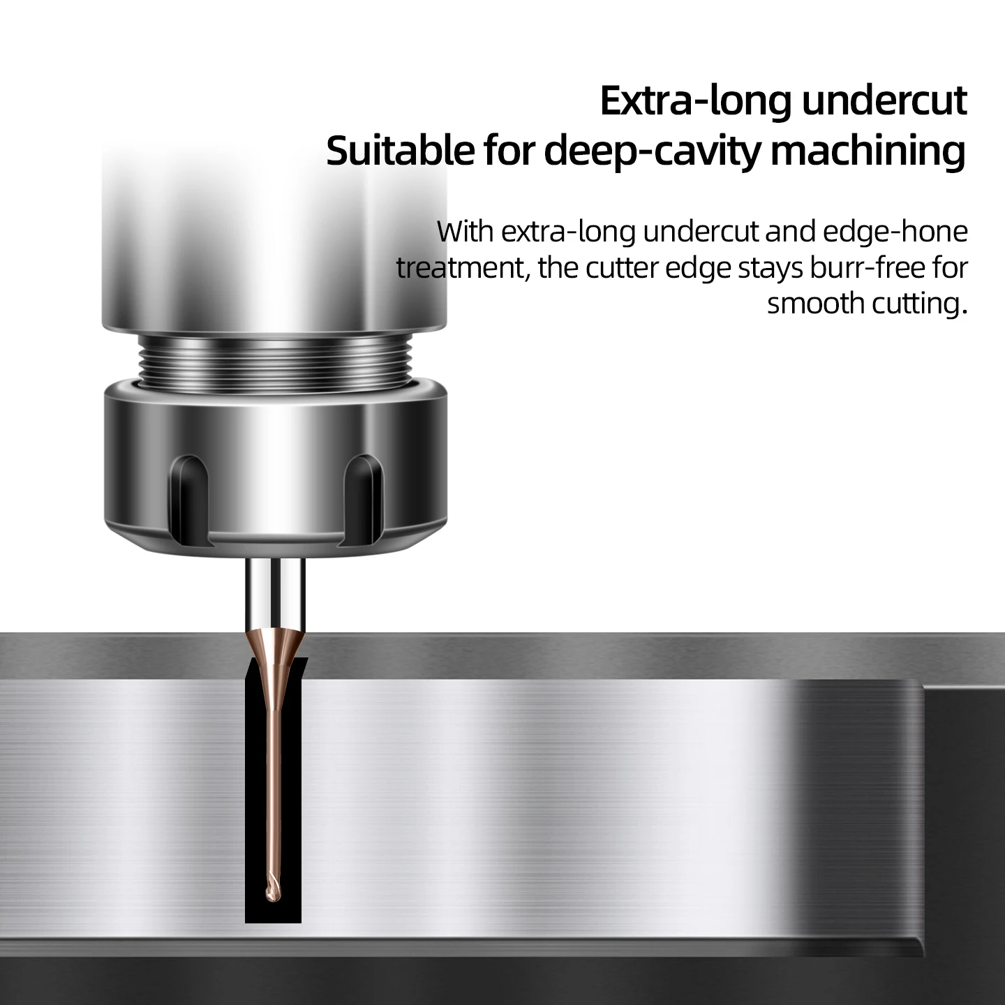 HRC62° Micro Ball End Mill Long Neck Carbide CNC Small Mini Rib Deep Machining Cutter R0.05-2.0 Tool for Steel Metal