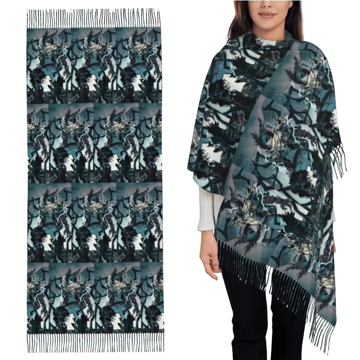 

Шарф My Hero Academy, шарфы с кисточками для женщин, мягкие теплые шали и накидки, большая осенне-зимняя шаль