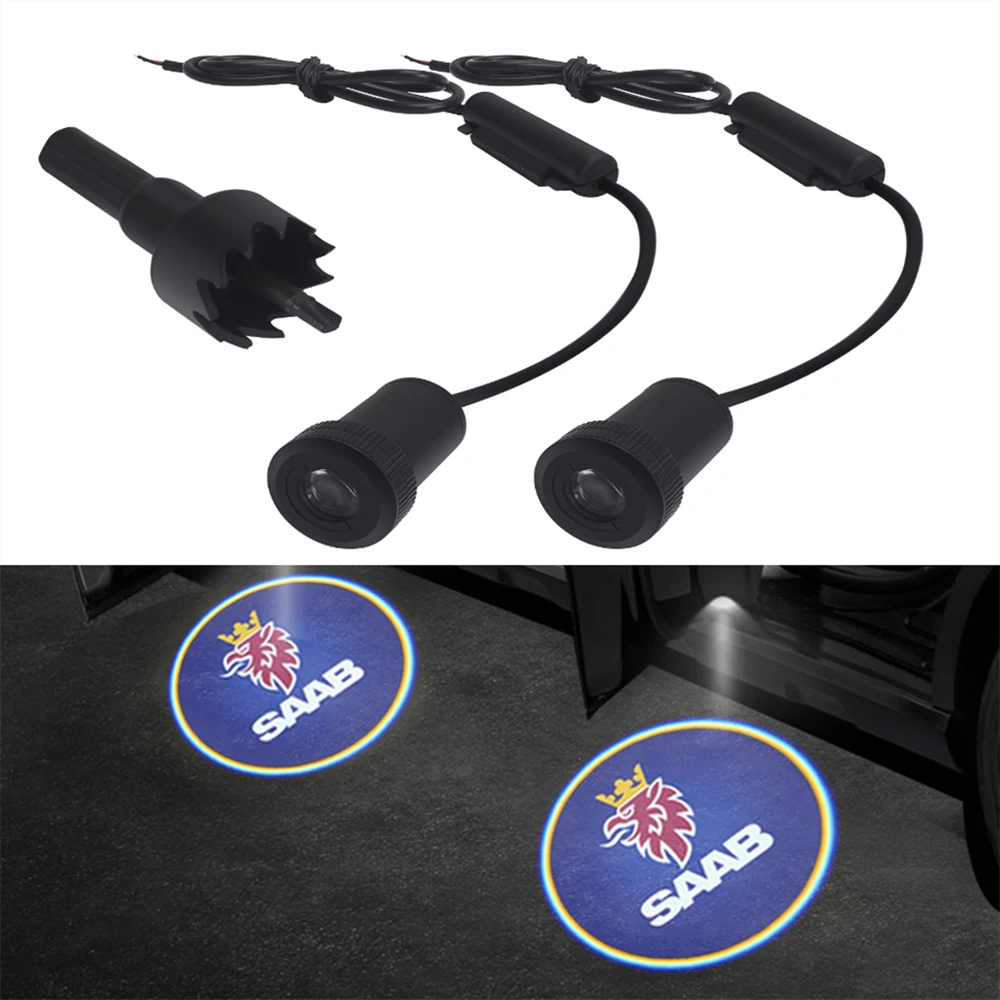 

2pcs Car styling Laser Projector LED Door Welcome Light Ghost Shadow Light For Saab 9-3 9-5 900 9000 93 95 Accessories