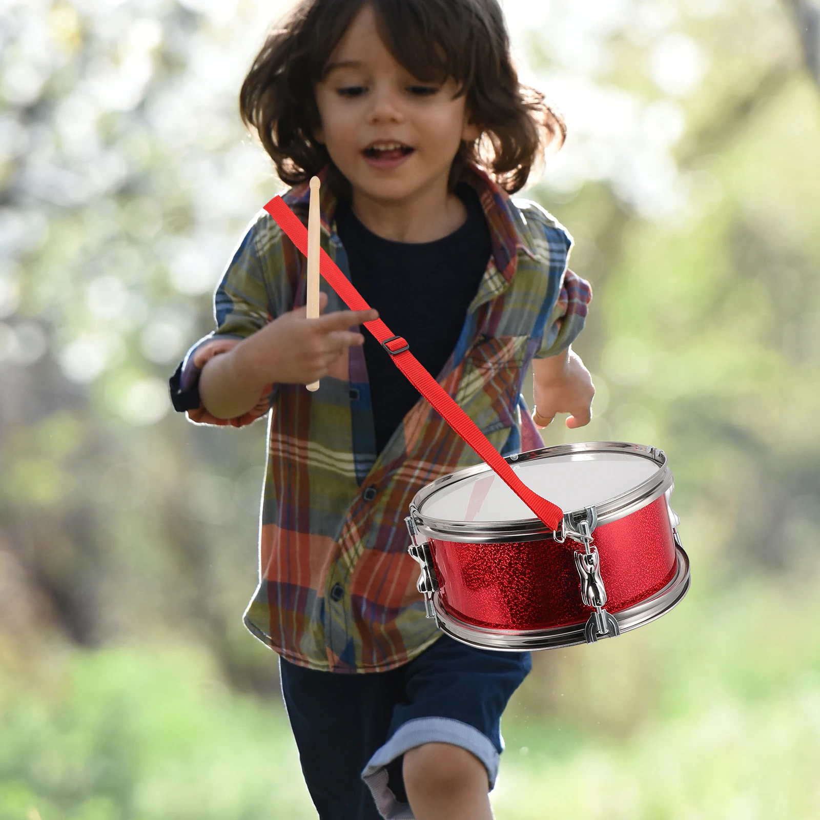 

Glitter Red Snare Kids Percussion Instrument Toddler Musical Toy Durable Drum Set for Children Fine Motor Skill Development Hand