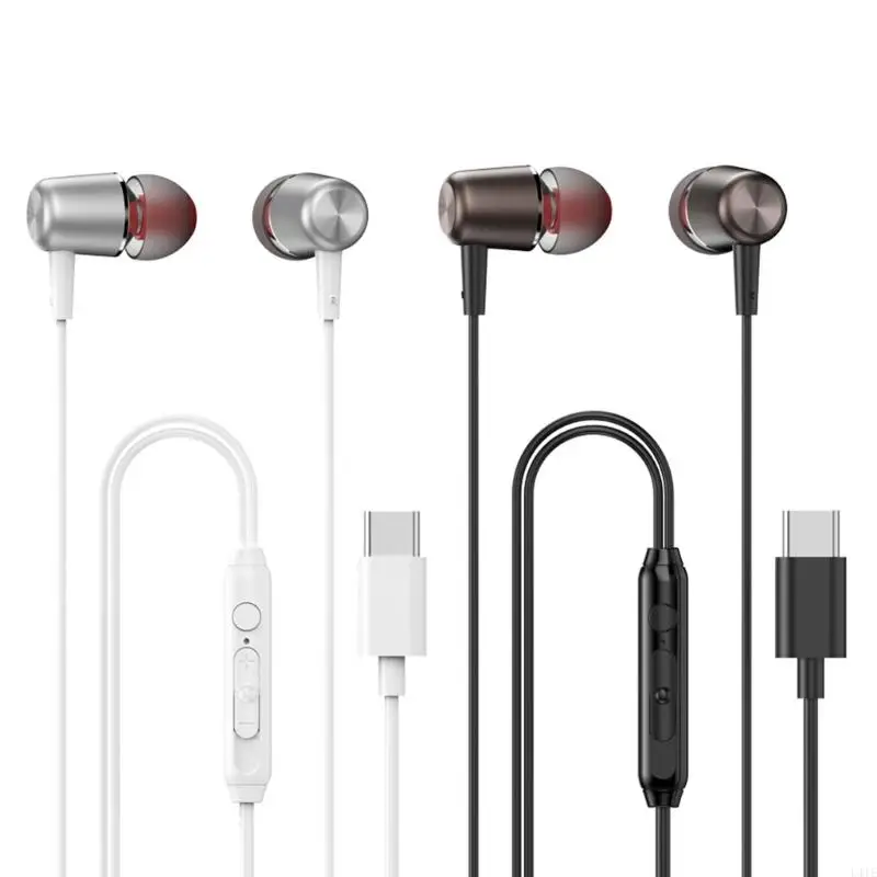 

L41E Type C Headset USB C Headphone with in Line Control Earphone Noise Canceling in-Ear Headset for USB C Phones and Tablets