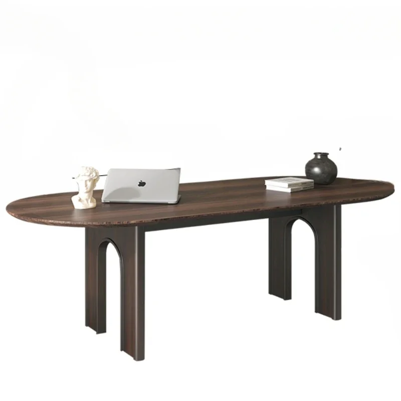 

Импортный обеденный стол из каменной плиты, высококачественный черный бытовой ретро доступный роскошный дизайнерский простой стол из цельного дерева