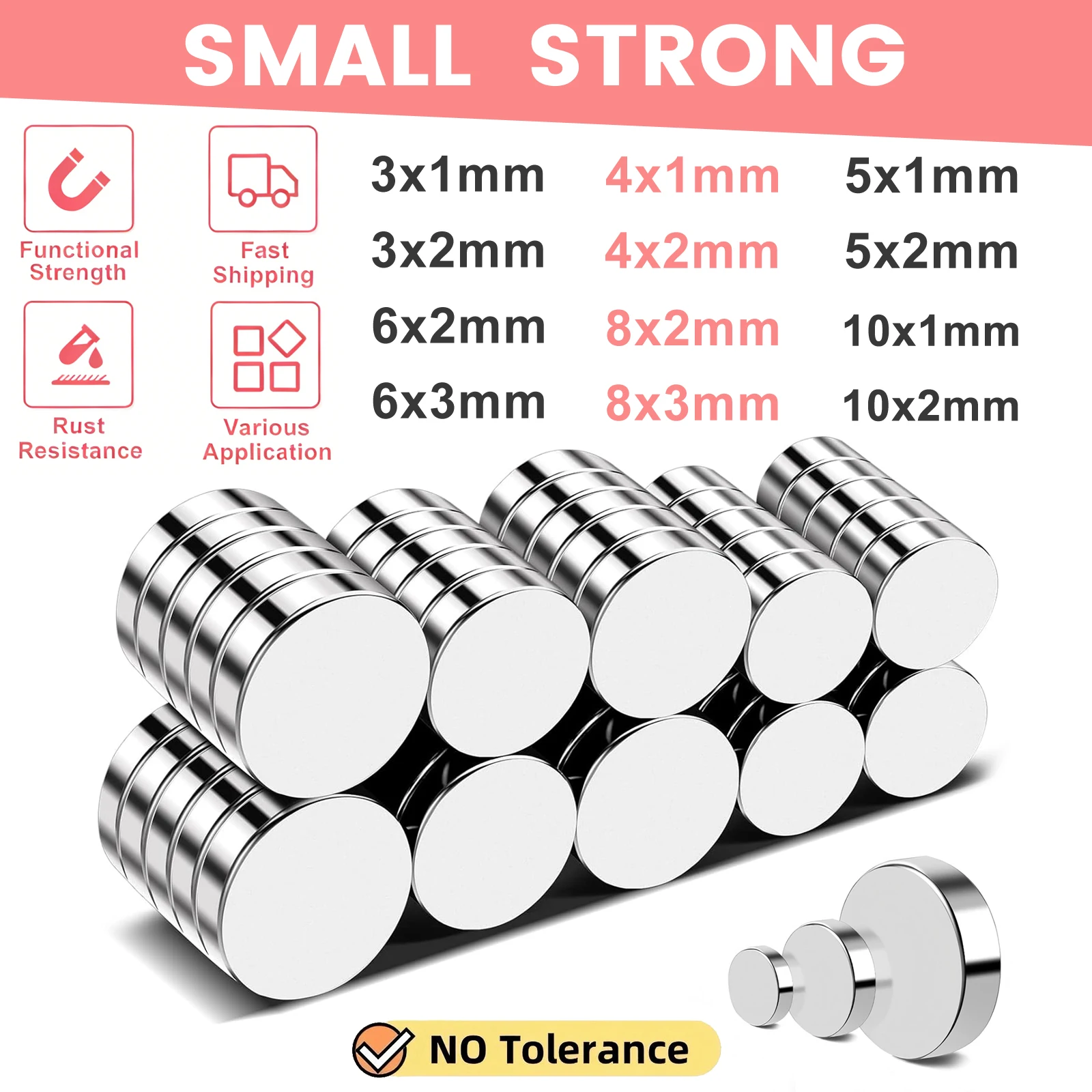 Super Powerful Magnets Strong Round Magnets for Fridge ,DIY, Scientific, Craft,3x1 3x2 4x1 4x2 5x1 5x2 6x2 6x3 8x2 8x3 10x1 10x2
