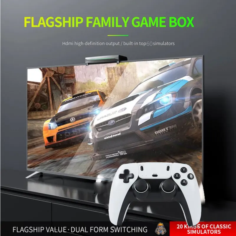 X10 ترقيات صندوق الألعاب المنزلي 500G 70000+ ألعاب يدعم 60 محاكيات 4K HD عرض وحدة التحكم الرجعية لـ N64 PSP GAMECUBE Windows11