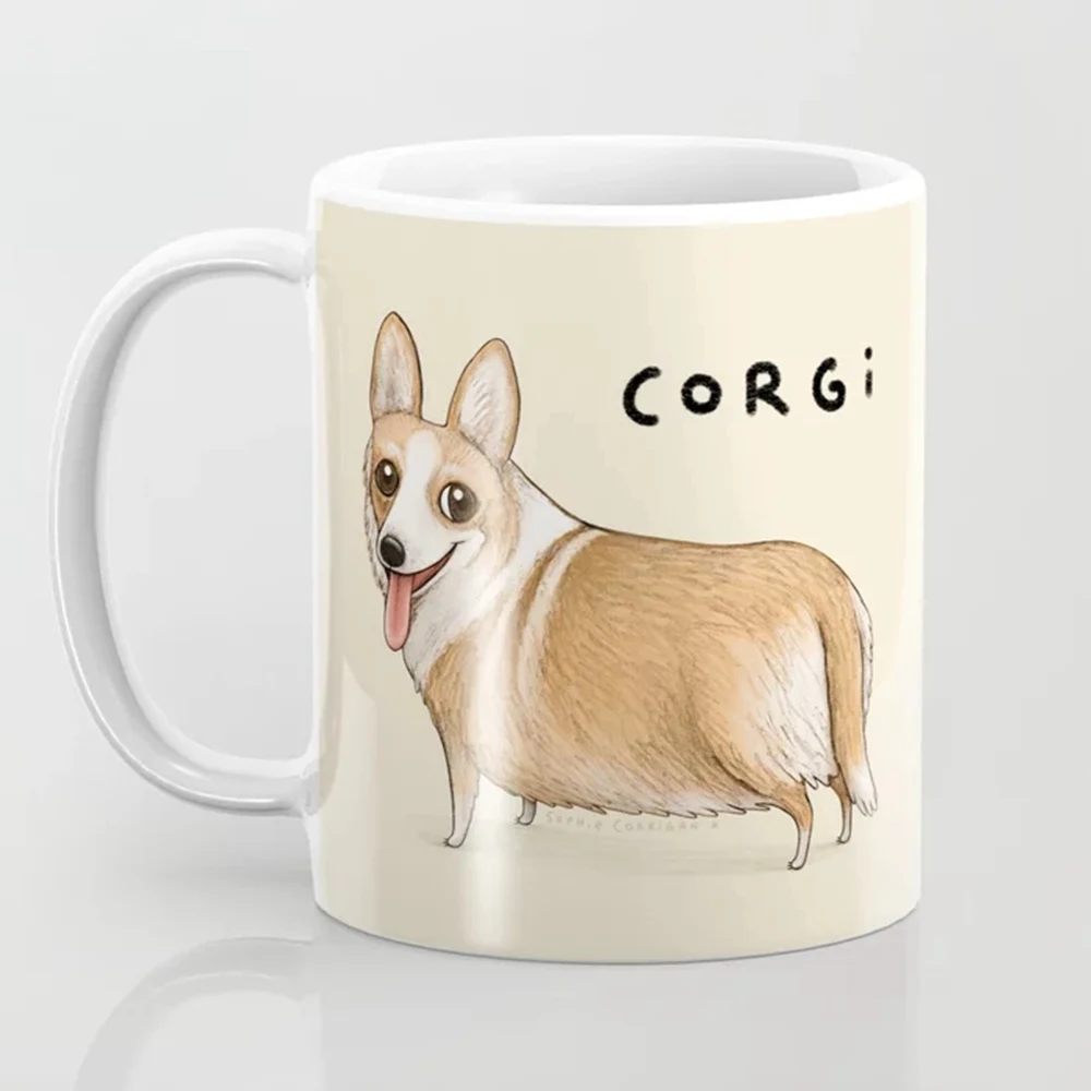 Cute Corgi  Coffee Mug 350ml Ceramic Dog lover Gift Mug Friends Birthday Gift