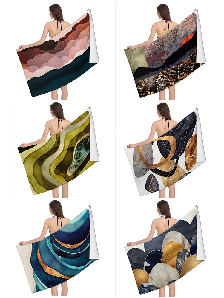 Home bath towels for the body towels bathroom quick drying microfiber beach Oil painting style man large sports towel aaaa