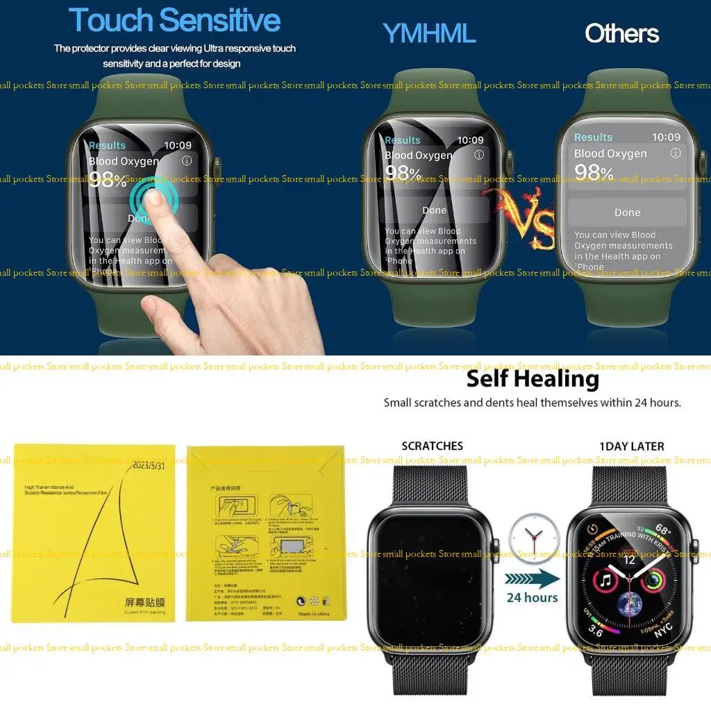 

R1WD для Protective Film для Apple-Watch7 41/45 мм с полной крышкой защиты экрана, защищенная от царапин.