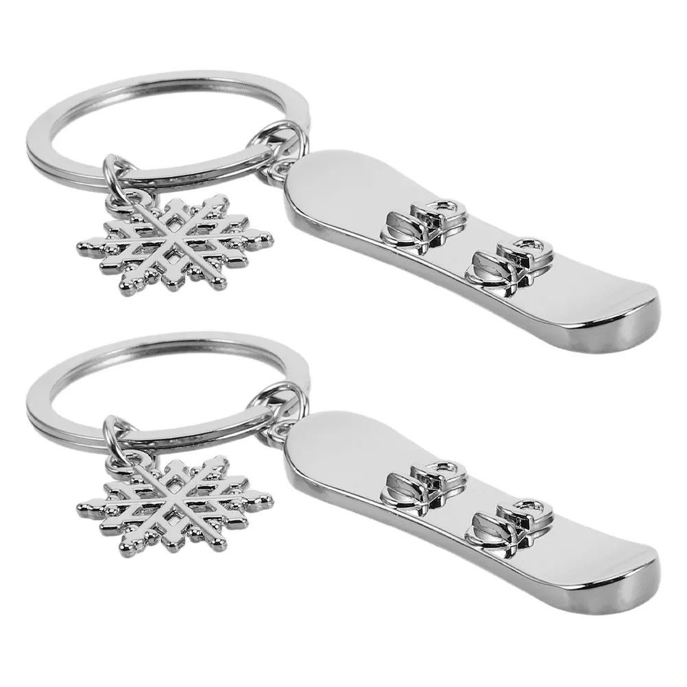 

2Pcs Mini Snowboard Keychain Realistic Skiing Pendant Ice Skates Charm Sports Keyring Portable Backpack Handbag Charm