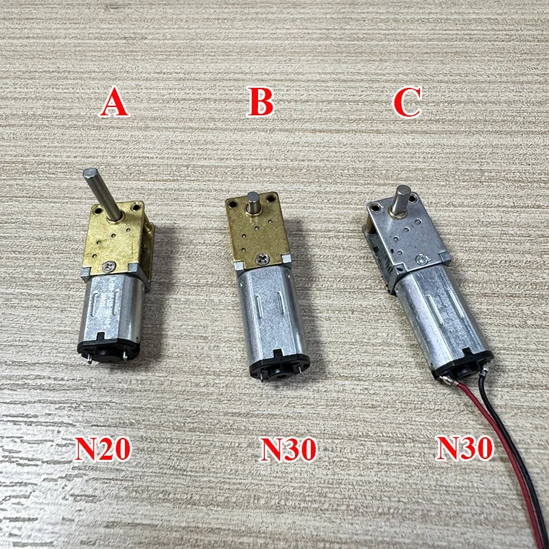 1PC Mini N20/N30 Worm Gear Motor DC 3V 3.7V 5V 6V Slow Speed High Torque for Toy Car Model Electric Lock