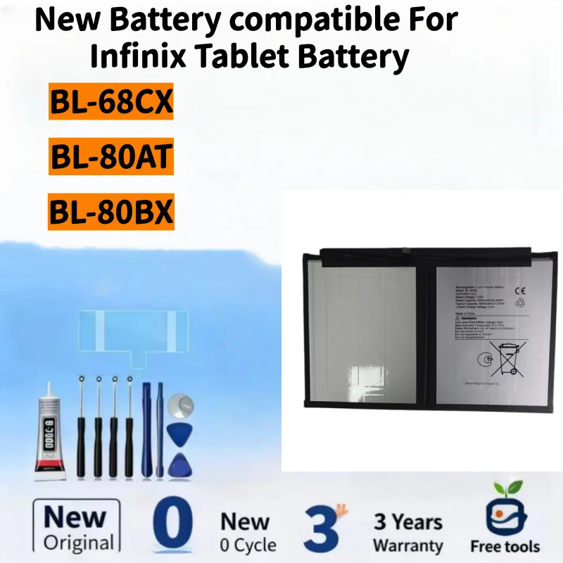 New Battery Compatible For Infinix BL-68CX,BL-68AT,BL-80BX Tablet Batteries + Free Tools
