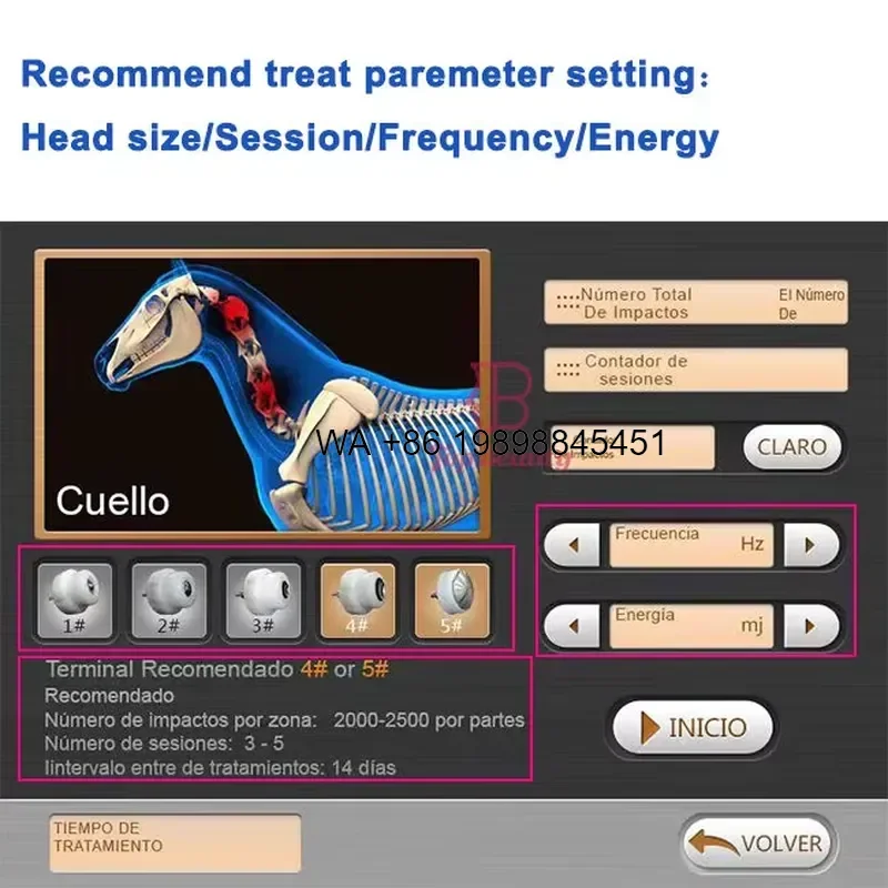 Wmwmnu Affordable Portable Multi Head Equine Rehab Pain Relief Touch Adjustable Intensity for Vet Clinic