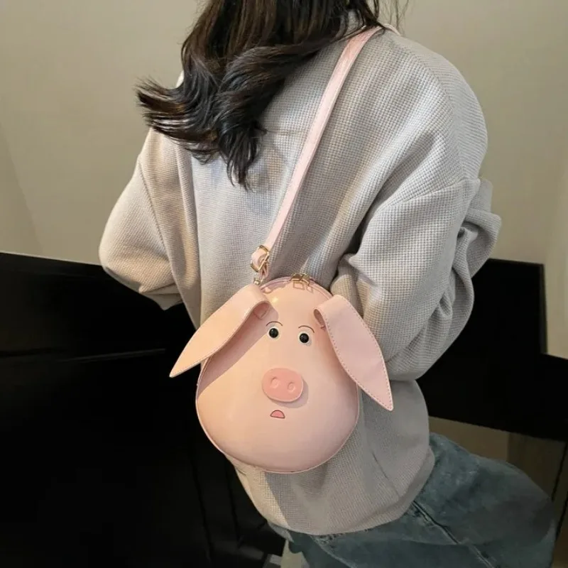 

Розовый поросенок из искусственной кожи, сумки через плечо для женщин, женская сумка на плечо, милая кукла с героями мультфильмов, роскошная дизайнерская сумка, сумки