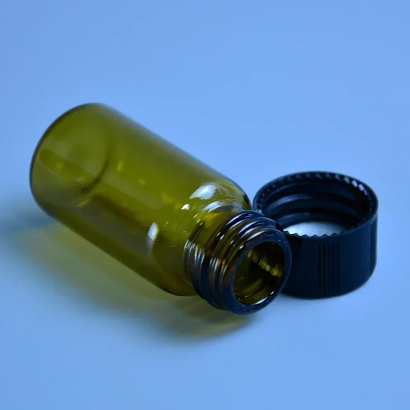 

5pc Amber Glass Essential Oil Bottles (1ml/2ml/3ml) - Small Brown Sample Vials with Lids for Perfume, Aromatherapy & DIY