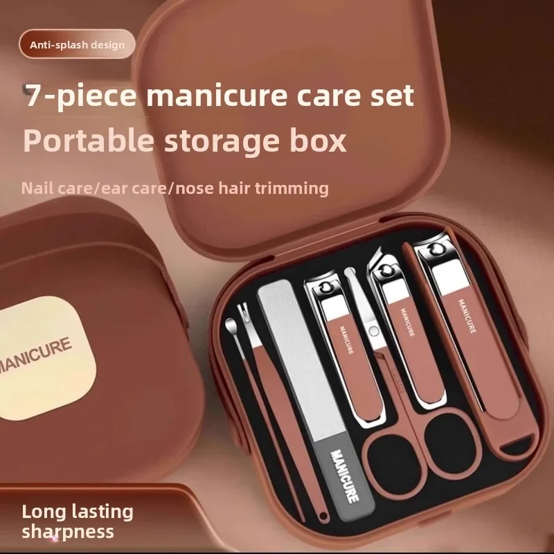 7 ‌   Stk ‌ Maniküre-Set aus Edelstahl, scharf, langlebig, All-in-One-Nagelwerkzeuge, tragbares Nagelknipser-Set ‌   Komplettes Set Körperpflege-Werkzeug