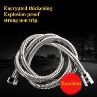1.5/2M Black/silver SUS 304 Flexible Shower Hose Long Bathroom Shower Pipe Extension Water Pipe Pull Pipe Bathroom Accessories