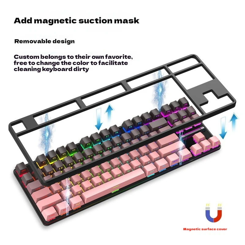 Blackberry Rgb Backlit Gaming Keyboard Controller For Win/Mac Bluetooth/Wireless/Wired Hot-Swap Red Axis Mechanical Keyboards