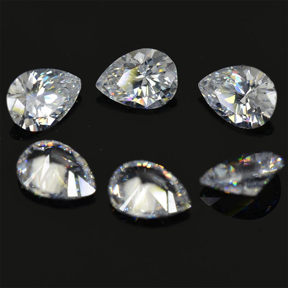 1.5x2.5~18x25mm Pear Shape Cut 5A White CZ Stone Synthetic Gems Loose Cubic Zirconia For Jewelry Wholesale DIY for Jewelry