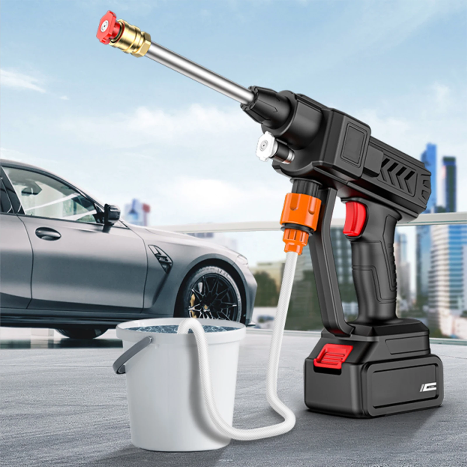 

Cordless Power Washer 60Bar 300W High Power Washer Machine with Rechargeable Battery for Car Fence Floor Cleaning Watering