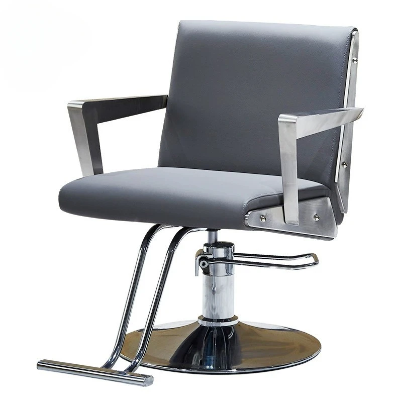 Barber chair, hairdressing salon, stool lifting, reclining seat in dyeing and perm area.