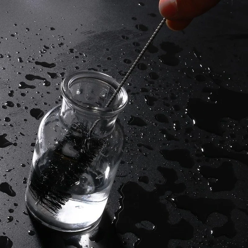 10pcs/set Multifunctional Portable Stainless Steel Household Bottle Brushes Cleaner Glass Washing Tube Cleaning Brush Set