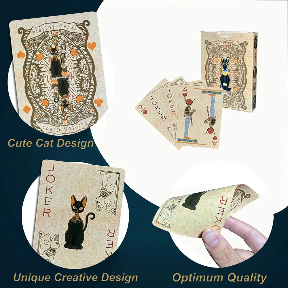 Vintage Cat Classic Spielkarten HD-Druck Deck of Cards Papier Brettspiel Pokerkarten fรผr Unterhaltung