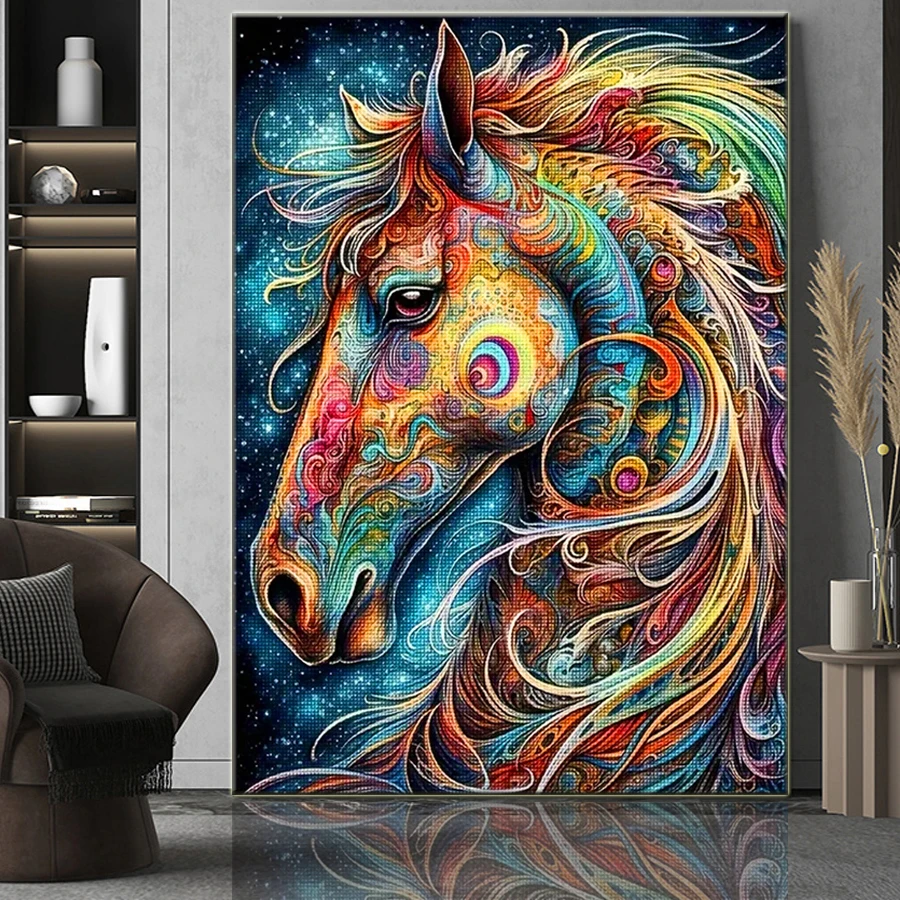 Fantasy Horse DIY 5D Diamond Painting New 2024 Full Round Mosaic animal Picture Cross Stitch Kits Art Rhinestone Home Decor Gift