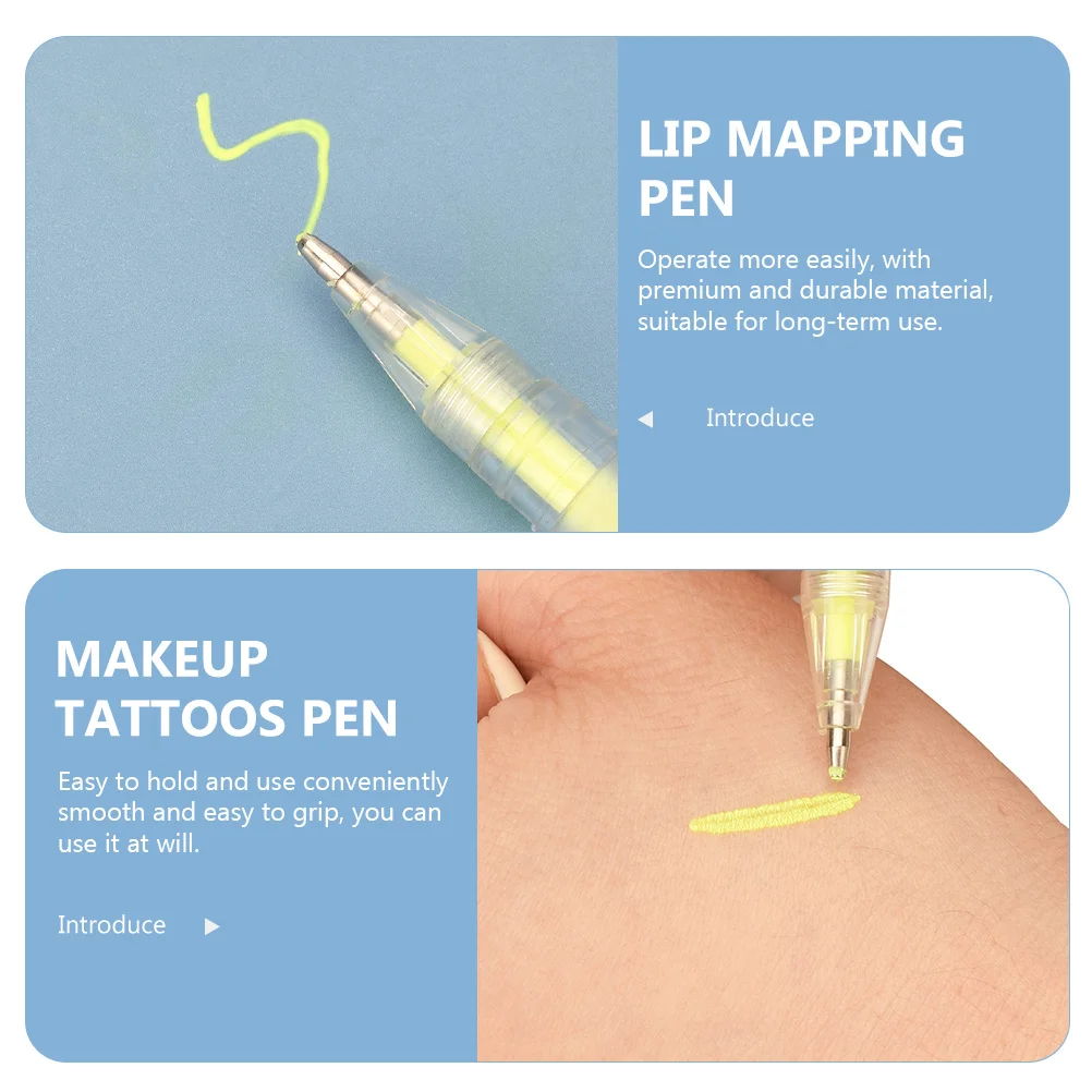 1 Juego de rotulador de maquillaje para cejas, herramienta de mapeo de posición corporal transparente, rotulador de tatuaje portátil, marcador corporal para tatuaje