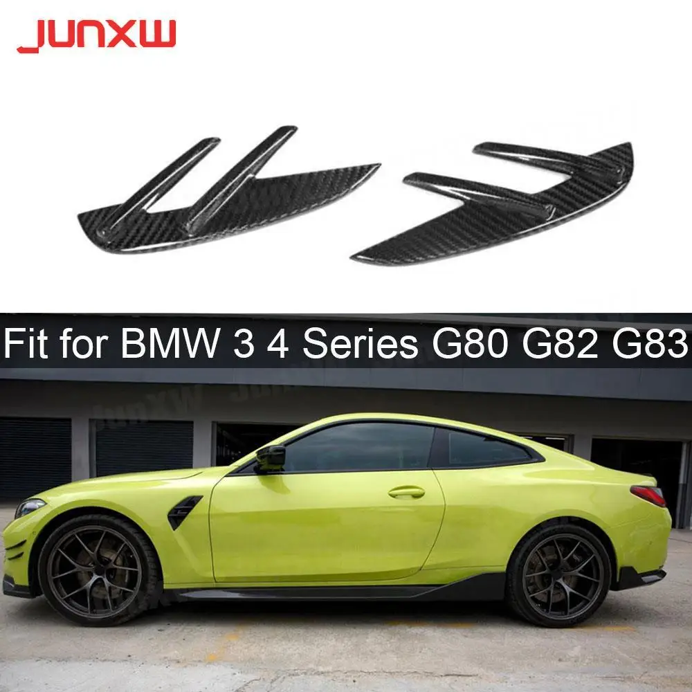 

Dry Carbon Fiber Car Decoration Side Fender Fin Splitters Accessorise For BMW 3 4 Series G80 M3 G82 G83 M4 2021 Up FRP