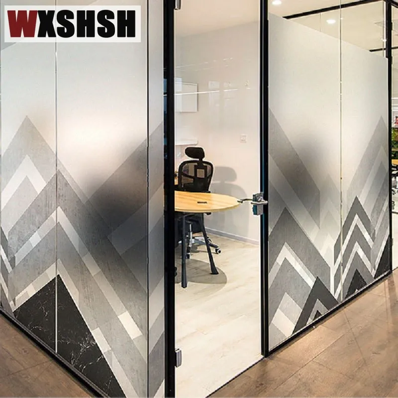 Frosted glass privacy film Custom Size Static Window Film INS Style Stained Glass Sticker For Window Door Cabinet Table 90x100cm