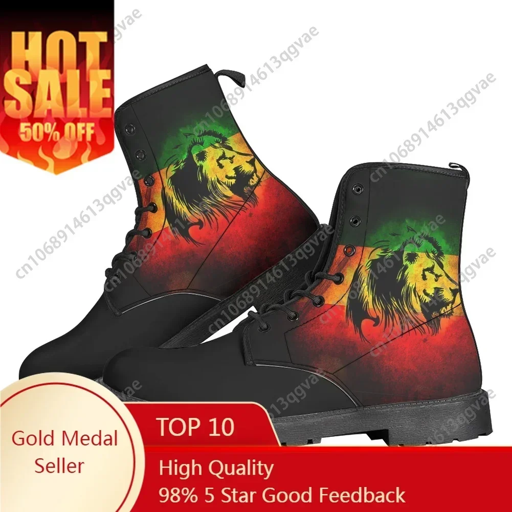 Reggae Boots Rastafarian Rasta Rastafari Lion Of Judah Mens Womens Shoes Casual Boot Outdoor High Quality Custom Shoe