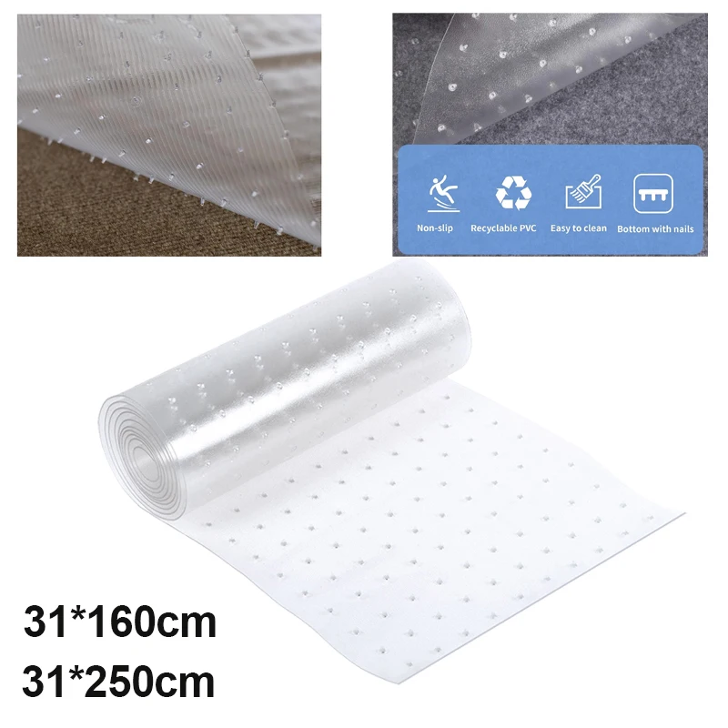 8.2Ft/5.2Ft Cat Carpet Protector Non-Slip Clear PVC Pet Scratch Stopper for Carpet Easy to Cut Floor Runner from Scratching Rugs