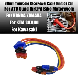 8.8mm Twin Core Race Power Cable Ignition Coil For ATV Quad Dirt Pit Bike Motorcycle Honda Yamaha Suzuki Kawasaki EXC Motocross