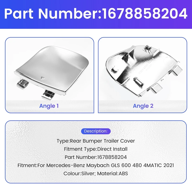 أ33 ك- 1678858204   المصد الخلفي غطاء مقطورة غطاء حلقة السحب لمرسيدس بنز مايباخ GLS 600 480 4MATIC 2021