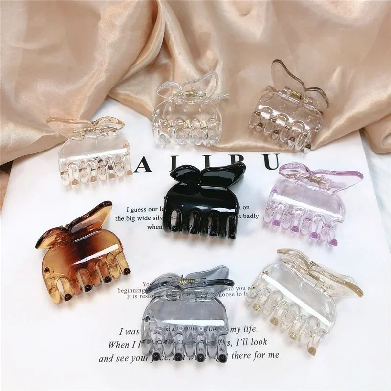 Mini Butterfly Hair Claws Acrylic Sweet Hair Ornament Clip Colorful Hairpins Fashion Hair Accessories for Women Girls Cute New