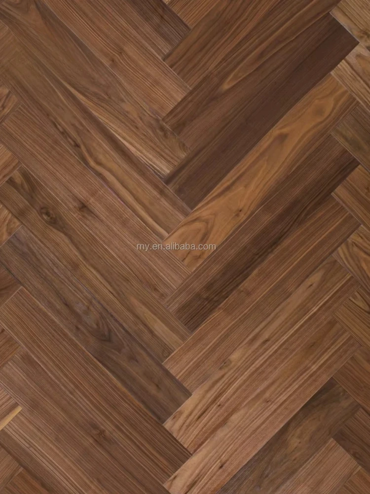 Customized version Black Walnut Brown Herringbone Engineering Parquet Zigzag Pattern Hardwood Floor